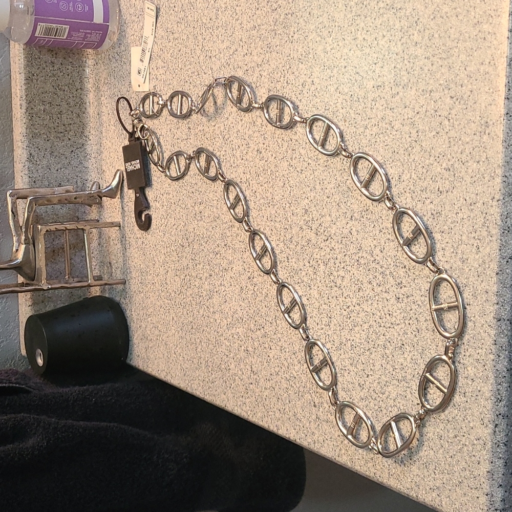 Michael kors Link Belt, silver tone, sz M/L